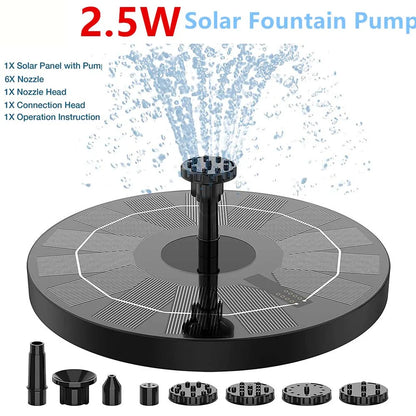 Solar Water Fountain Pool Pond Waterfall Fountain Garden Decoration Outdoor Bird Bath Solar Powered Floating Water Pump